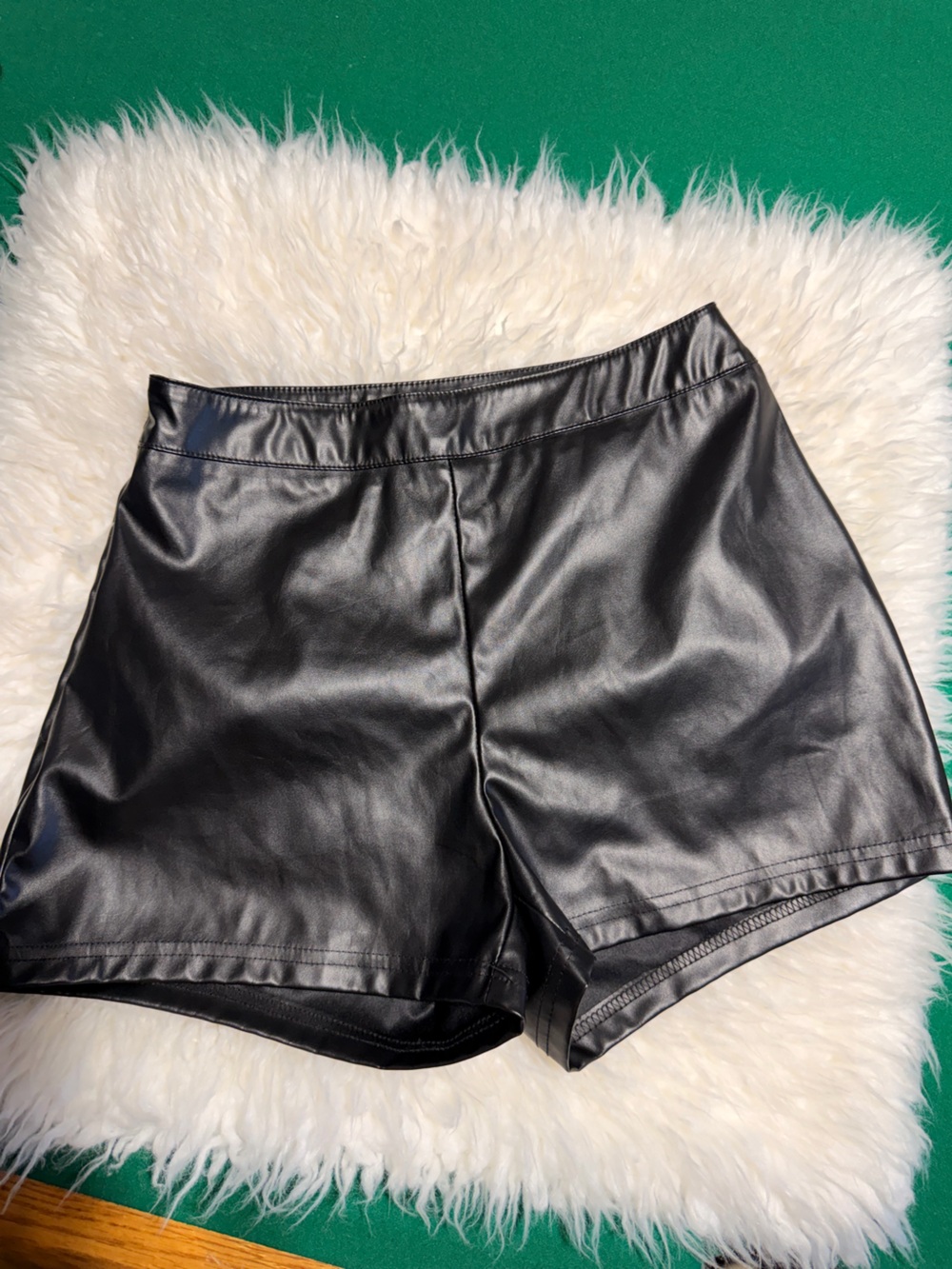 SHEIN Black Faux Leather High-Waist Women’s Shorts